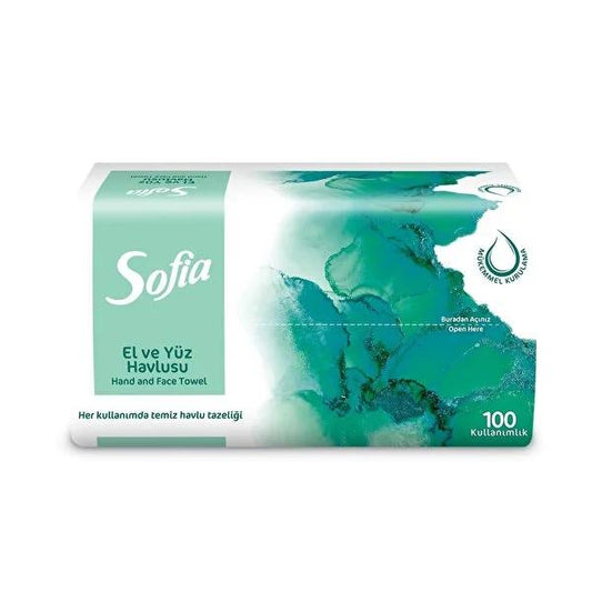Sofia High Absorbency Face and Hand Towels - 100 Count - Decorative Bathroom Essentials