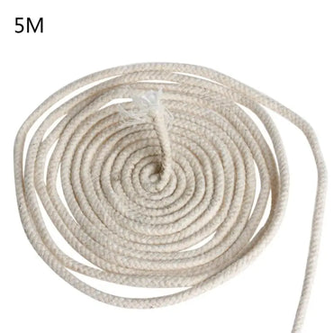 Round Cotton Oil Lamp Wicks — Replacement Wicks for Glass, Kerosene & Alcohol Lamps, 2–8 mm (0.08–0.31 in), 3 m / 5 m / 10 m (9.84 / 16.40 / 32.81 ft)