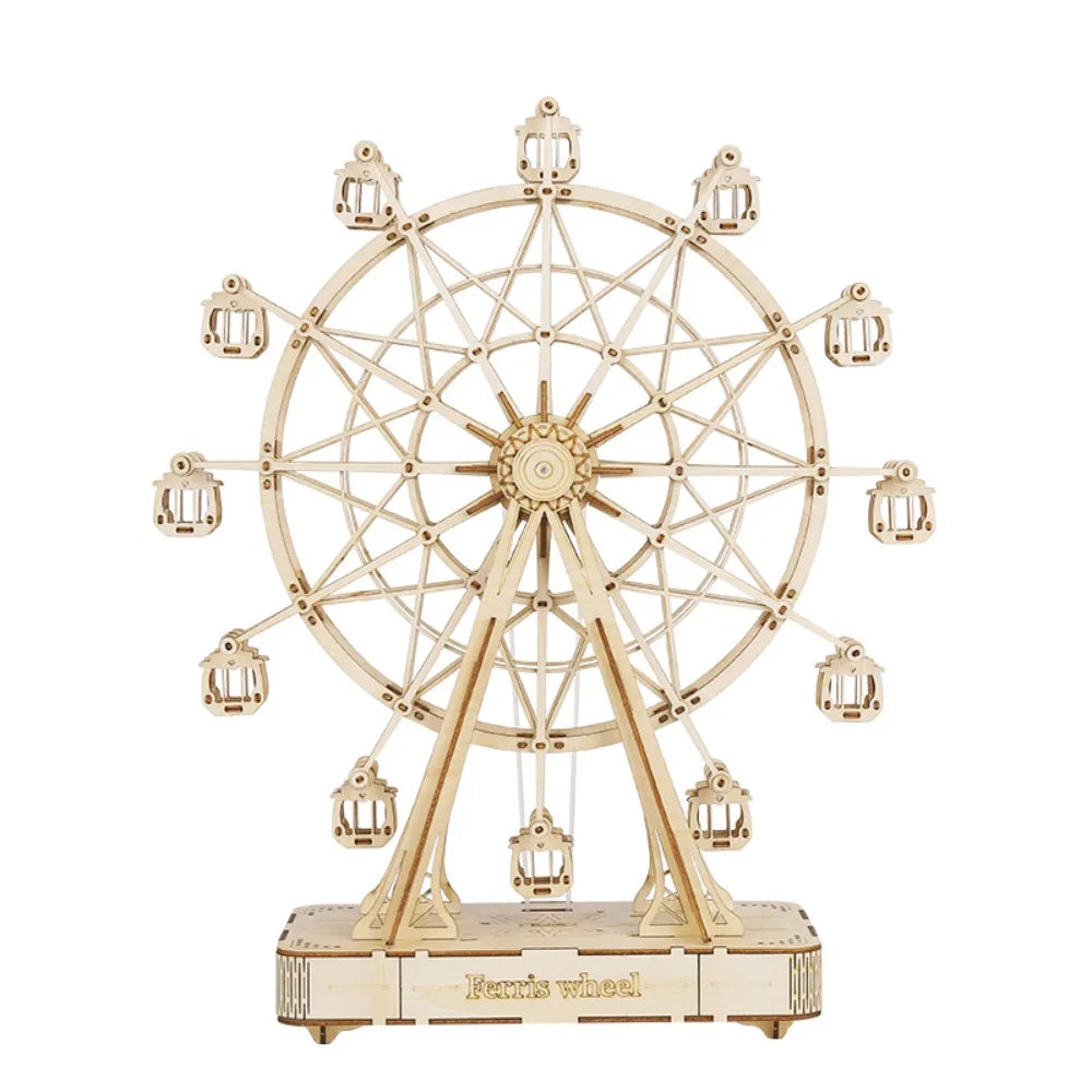 Robotime Rolife 232-Piece Ferris Wheel Music Box Model