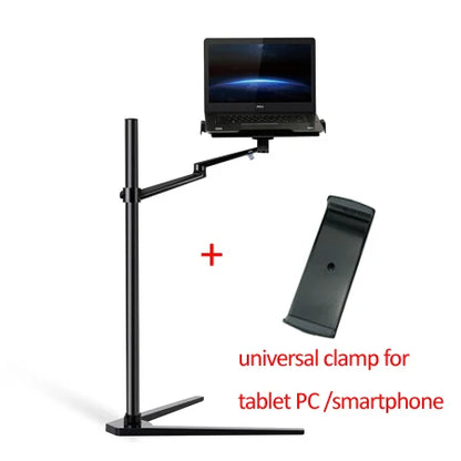 UP-8A Multifunction 3in1 Computer Floor Stand for Laptop/Tablet PC/Smartphone Holder Height/Angle Adjustable with Mouse Tray