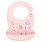 Silicone Baby Bib Waterproof Adjustable Cartoon Banana Feeding Bib with Pocket BPA-Free for 1-3 Years