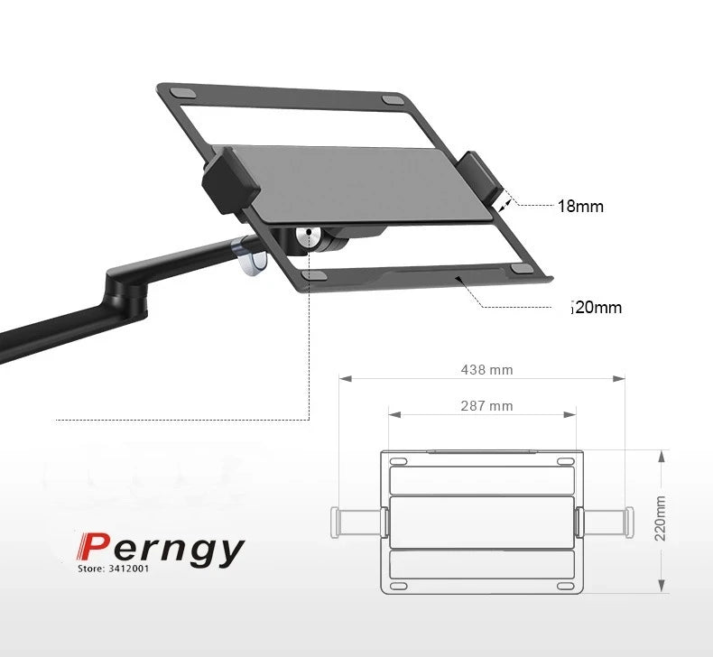 UP-8A Multifunction 3in1 Computer Floor Stand for Laptop/Tablet PC/Smartphone Holder Height/Angle Adjustable with Mouse Tray