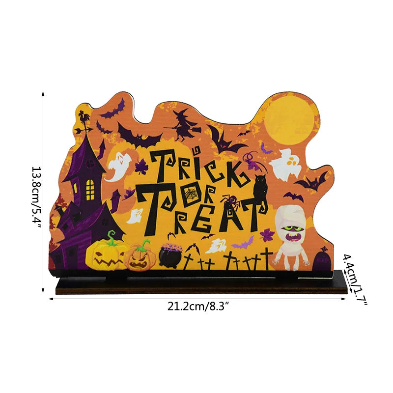 Halloween Wooden Ornament Pendants – Pumpkin, Ghost & Trick or Treat Hanging Signs for Home, Door & Party Decoration – 24 Designs