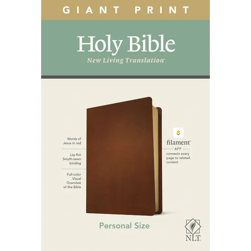NLT Personal Size Giant Print Bible, Filament Enabled Edition (Genuine Leather, Brown) - Leather