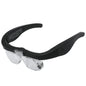 Headband Magnifying Glasses 1.5x–5x USB Rechargeable LED with 4 Interchangeable Lenses for Reading, Jewelry & Watch Repair