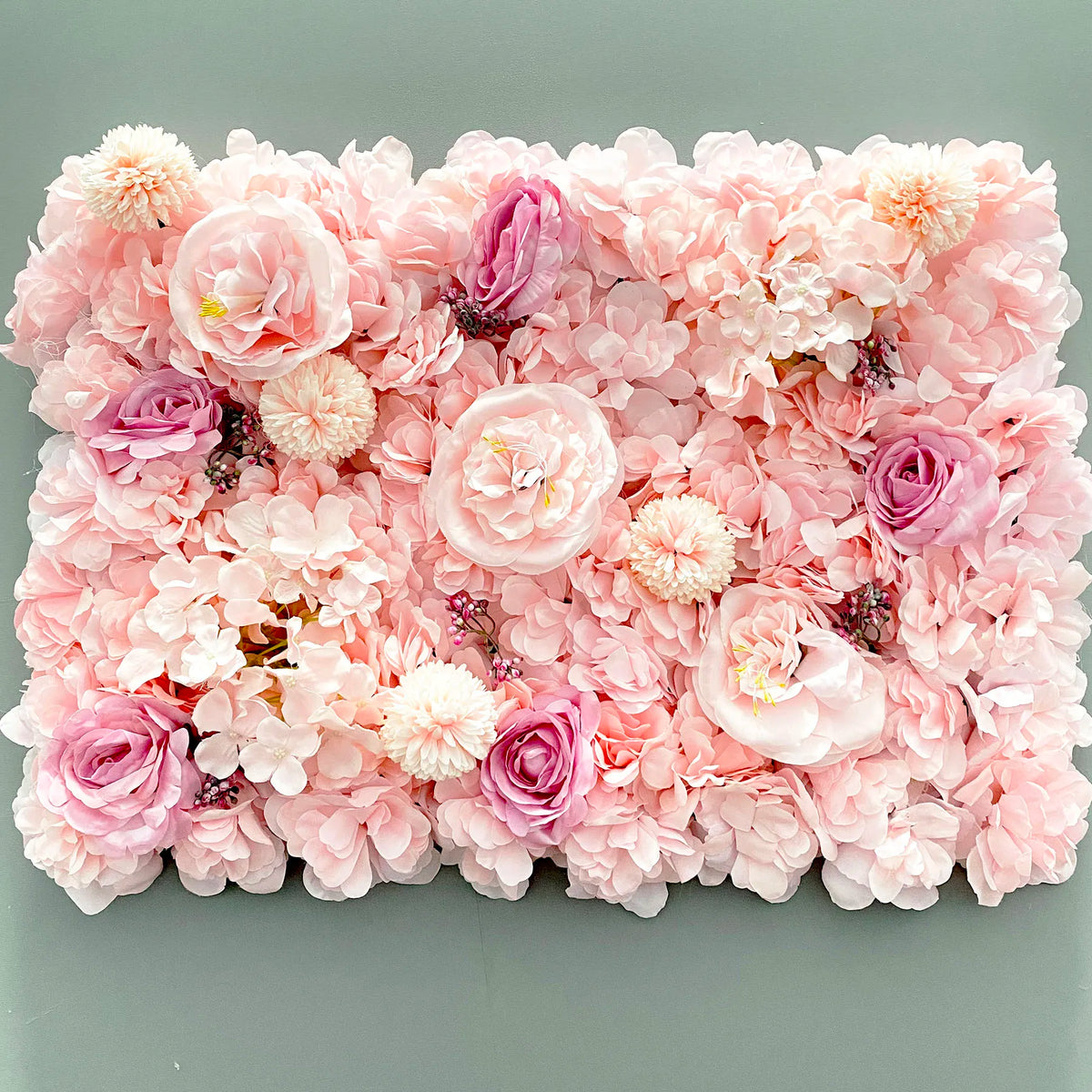 MEIHON Silk Rose Flower Wall Panel - 60x40cm Artificial Backdrop, Connectable, 34 Color Options for Wedding, Home & Events