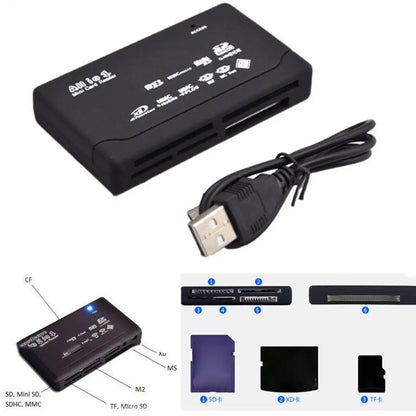 USB 2.0 All-in-One Multi Card Reader — SD/TF/CF/MMC/MS/XD Support
