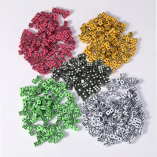 50-Pack 8mm Mini Plastic Dice (6 Colors) – Standard 6-Sided Game Dice for Board Games & Party Favors
