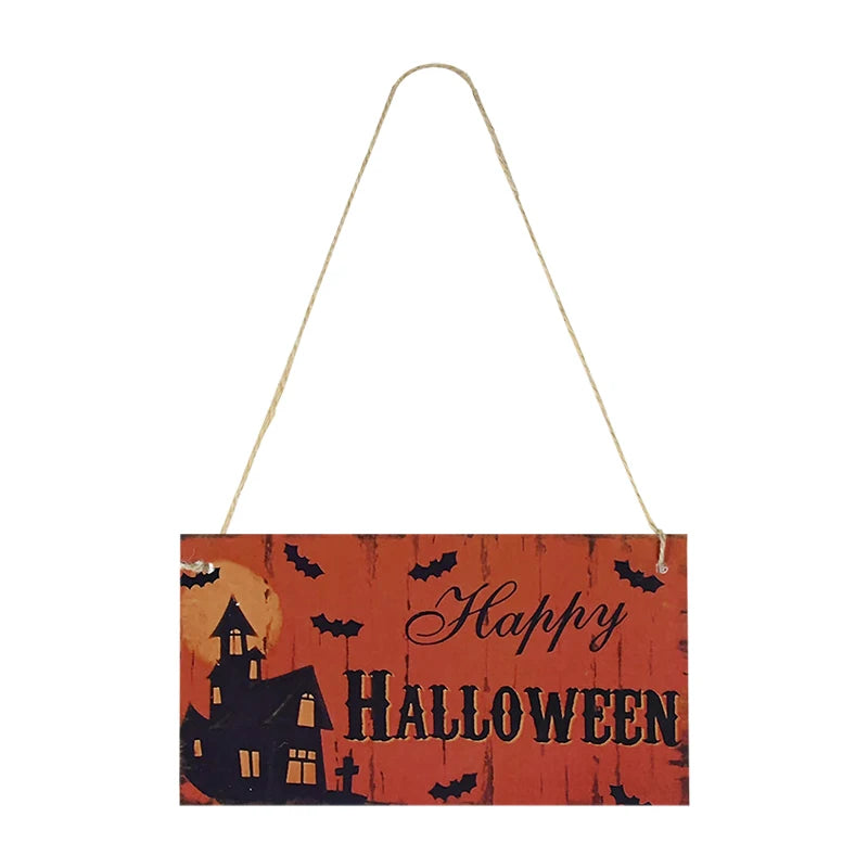 Halloween Wooden Ornament Pendants – Pumpkin, Ghost & Trick or Treat Hanging Signs for Home, Door & Party Decoration – 24 Designs