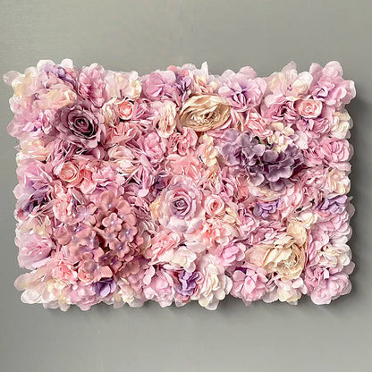 MEIHON Silk Rose Flower Wall Panel - 60x40cm Artificial Backdrop, Connectable, 34 Color Options for Wedding, Home & Events