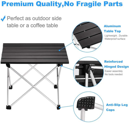 Ultralight Portable Folding Camping Table - High-Strength Aluminum Picnic & BBQ Table