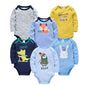 3/6 PCS Kavkas Cotton Baby Bodysuit Long Sleeve Set for Newborn Boys & Girls 0–12 Months