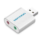 External USB Sound Card 3.5mm Audio Adapter for Laptop, PS4 and Headset Microphone