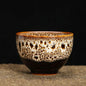 1-Pc Temmoku Glaze Jian Zhan Porcelain Kung Fu Tea Cup - Handmade Ceramic Teacup for Oolong & Pu'er