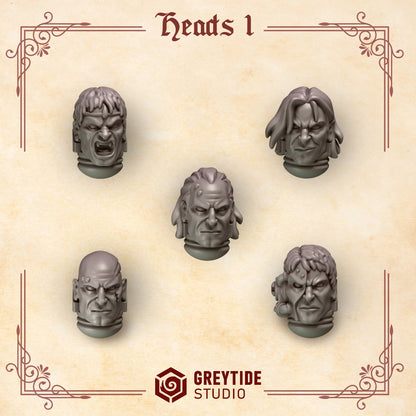 3d Printed Crimson Lords Heads x10 by Greytide Studio