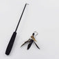 Interactive Cat Feather Teaser Wand - Retractable 15-38 in (37-100 cm) with 5 Refill Heads & Bell