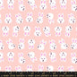 Hello Alice Vintage Pink Rushing Rabbit Cotton 43"/44" Fabric Per Yard