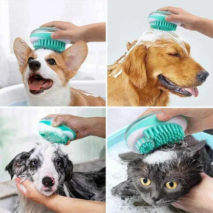 2-in-1 Pet Bath Brush – Soft Silicone Dog Cat Grooming & Massage Comb