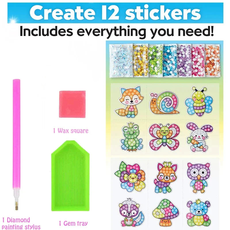 Big Gem Diamond Painting Kit - DIY Mosaic Art & Sticker Craft for Kids