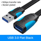 USB A Male to A Female Extension Cable - High-Speed USB 3.0/2.0, 0.5-3m (1.6-9.8 ft), Flat & Round