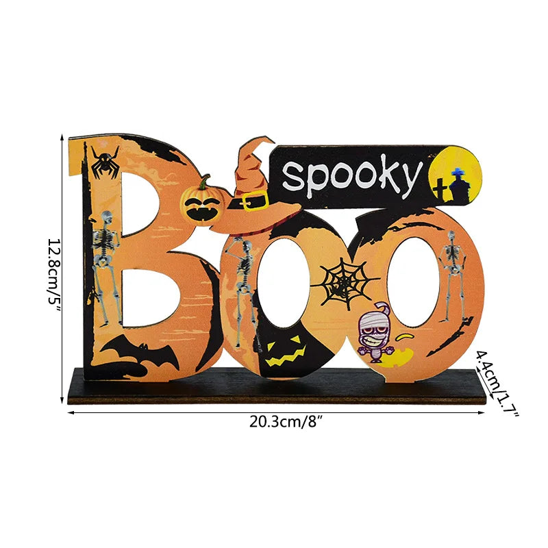 Halloween Wooden Ornament Pendants – Pumpkin, Ghost & Trick or Treat Hanging Signs for Home, Door & Party Decoration – 24 Designs