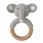 BPA Free Baby Wooden Teether Crochet Rattle Toy for Newborns
