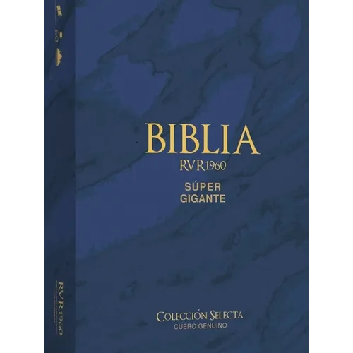 Biblia Rvr 1960 Letra Súper Gigante Cuero Genuino Azul Con Índice (Bible Rvr 1960 Super Giant Print Genuine Leather Bllue (Spanish Edition) - Leather