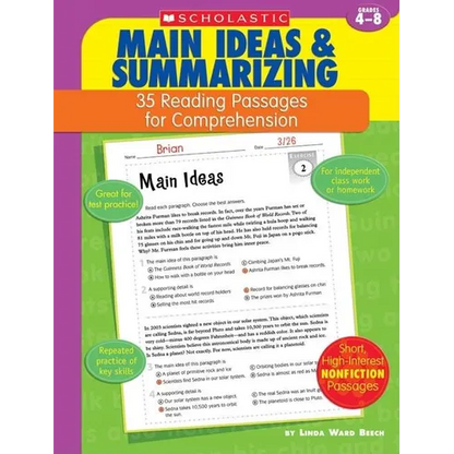 35 Reading Passages for Comprehension: Main Ideas & Summarizing: 35 Reading Passages for Comprehension - Paperback