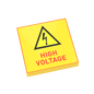 High Voltage Warning Sign - Custom Printed - Made Using a LEGO® Tile