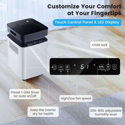 70/90 Pint 4500/6000 Sq. Ft Dehumidifier with Continuous and Auto Mode