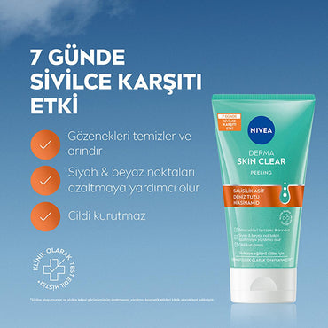 Nivea Derma Skin Clear Acne Fighting Face Peeling - Deep Cleansing, Exfoliant for Acne Prone Skin