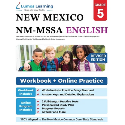 New Mexico Measures of Student Success and Achievement (NM-MSSA) Test Practice: Grade 5 English Language Arts Literacy (ELA) Practice Workbook and Ful - Paperback