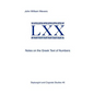 Notes on the Greek Text of Numbers - Paperback
