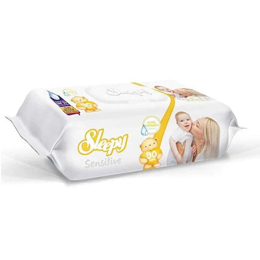 Sleepy Sensitive Baby Wet Wipes - Gentle, Alcohol-Free, Dermatologically Tested - 90 Count