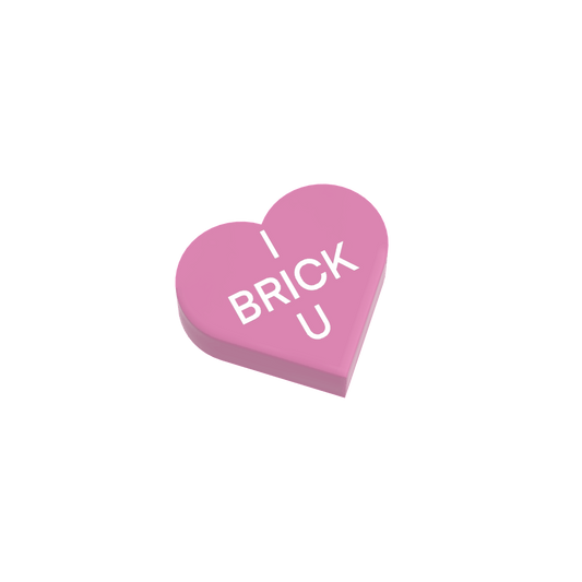 "I BRICK U" Conversation Candy Heart - Custom Printed 1x1 tile - Made Using a LEGO® Part