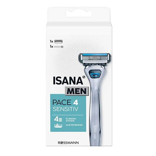 Isana Men Shaving Razor - Chrome & Teflon Coated, Pivoting Head for Sensitive Skin