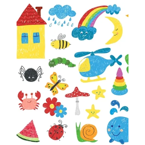 Story paper: for writing and drawing, colourful illustration cover - Paperback