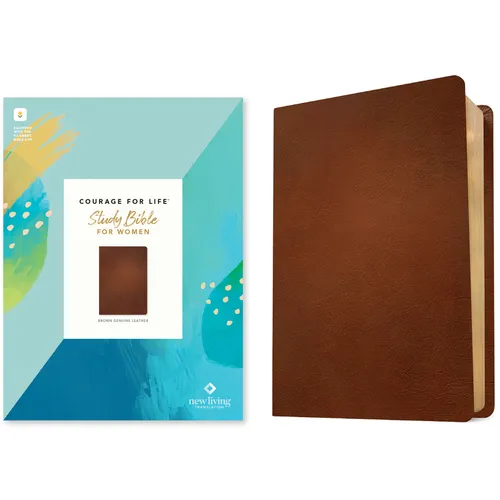 NLT Courage for Life Study Bible for Women, Filament Enabled (Genuine Leather, Brown) - Leather