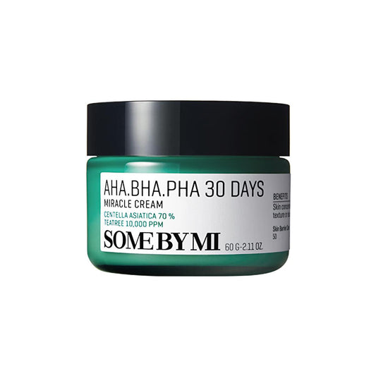 Some By Mi AHA BHA PHA Cream - Gentle Exfoliating Moisturizer for Sensitive Skin, 60g