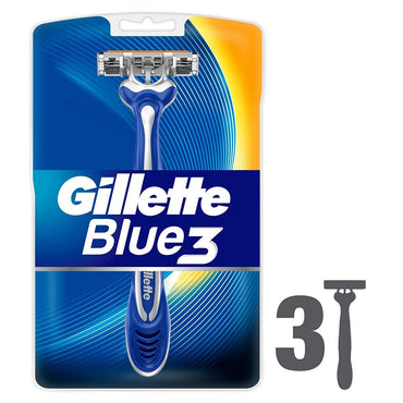 Gillette Blue3 Disposable Razor for Men - Smooth Shave, Comfortgel Technology, 3 Chrome-Coated Blades