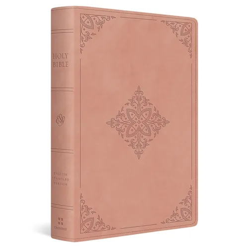 ESV Giant Print Bible, Red Letter (Trutone, Blush Rose, Fleur-De-Lis Design) - Imitation Leather