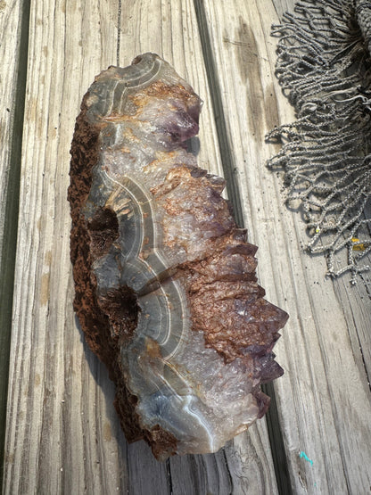 Natural Amethyst Cluster Crystal Specimen-Raw Purple Quartz Geode  (9x3.4x3.8)