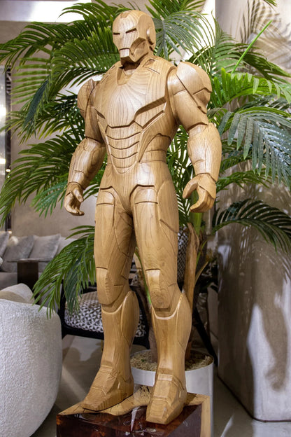 Wooden Armored Hero Statue