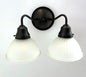 Frosted Glass Factory Holophane Wall Sconce Light Fixture