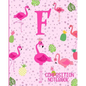 Composition Notebook F: Pink Flamingo Initial F Composition Wide Ruled Notebook - Paperback