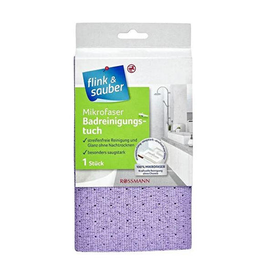 Flink & Sauber Microfiber Bath Cloth - Effective Bathroom Cleaning Tool, Durable & Washable