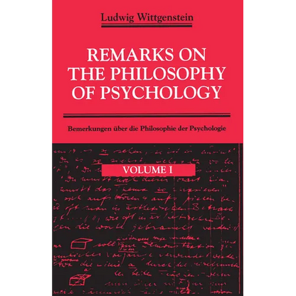 Remarks on the Philosophy of Psychology, Volume 1 - Paperback
