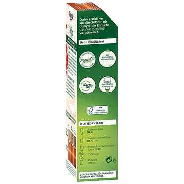 Palette Natural Hair Dye - Permanent Hair Color with Natural Ingredients - 8-77 Tarçın Bakır