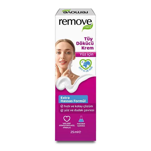Remove Care: Gentle Facial Hair Removal Cream - Fast Acting, Sensitive Skin Formula, Painless Face Hair Removal, 25ml