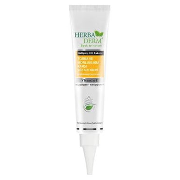 Herbaderm Eye Cream - Anti-Aging Skincare with Vitamin C & Niacinamide - Reduces Dark Circles & Puffiness